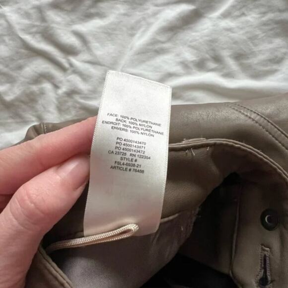 Aritzia Wilfred Rebel Taupe Faux Leather High Rise Pants - Picture 7 of 7
